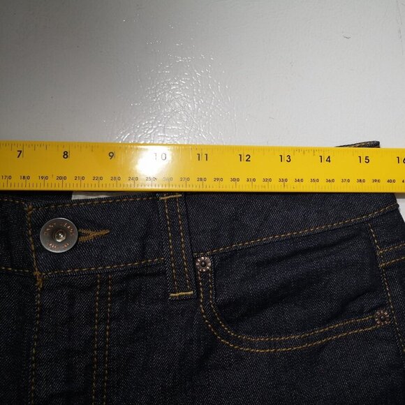 DKNY SOHO Jeans Ladies Size 10S Dark Wash Slight Flare Blue Jeans - Picture 13 of 15